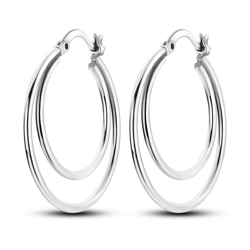 MULA Creolen aus 925er-Sterlingsilber, Kreis-Creolen für Damen, Zirkon, Original-Pendientes, edler Schmuck für Frauen, DIY-Geschenk