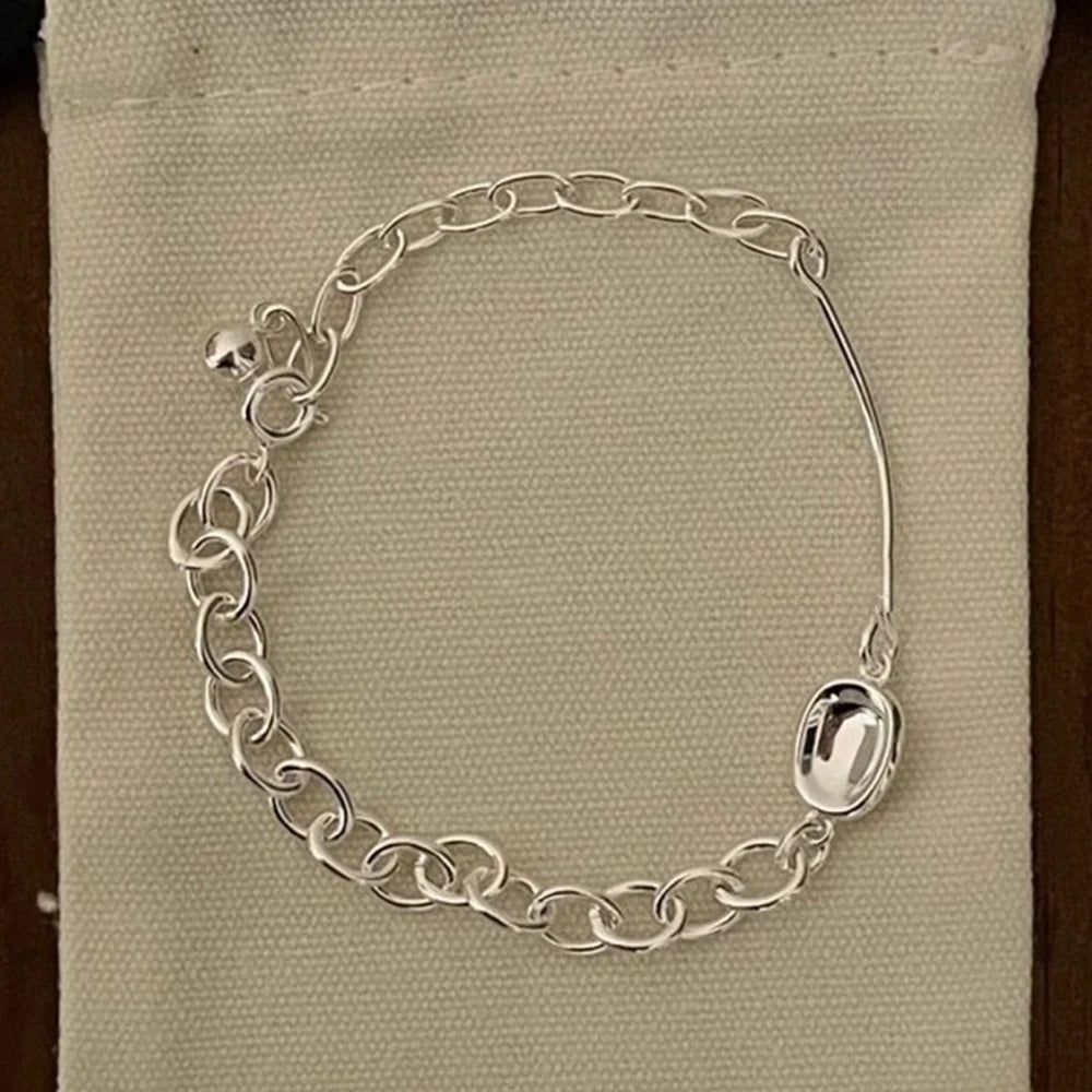 Panjbj sterling silber linie extrem feines armband für frauen lieben haert perle koreanisch ins süßes schmuck geschenk drops hipping