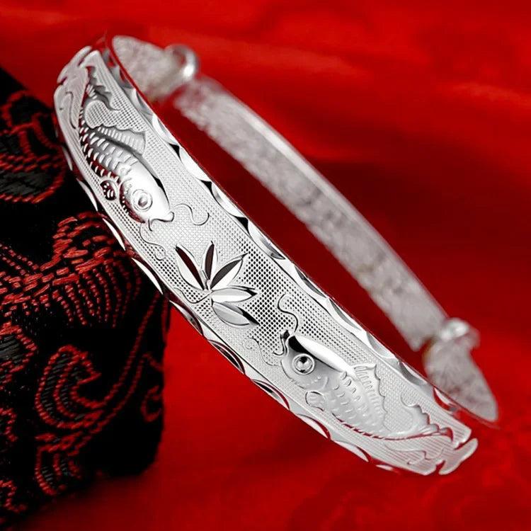 Luxuriöse Fische aus 925er-Sterlingsilber, viele Lotus-Armbänder, Armreifen für Damen, Mode, Party, Hochzeit, Designer-Schmuck, Urlaubsgeschenke