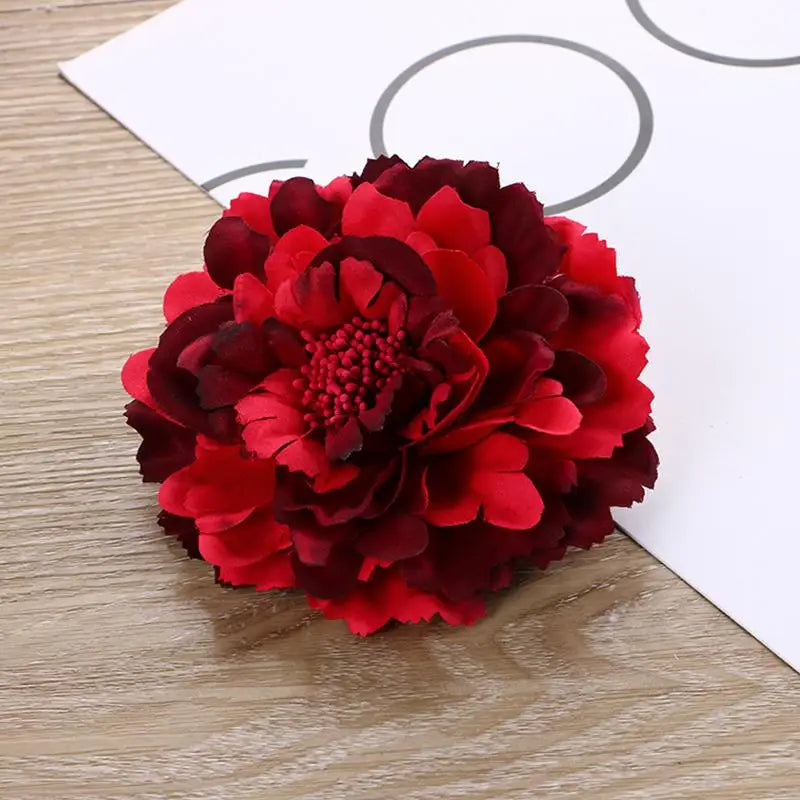 Flamenco Blumen Für Haar DIY Kopfschmuck Für Braut Beflockung Tuch Rote Rose Blume Haarnadel Haar Clip Party Haar Zubehör