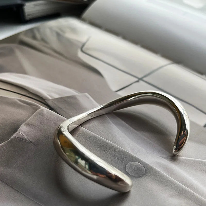 Persönlichkeit Trendy Arc Design 925 Sterling Silber Damen Armreif Promotion Schmuck Für Frauen Valentinstag Geschenke Nie Verblassen