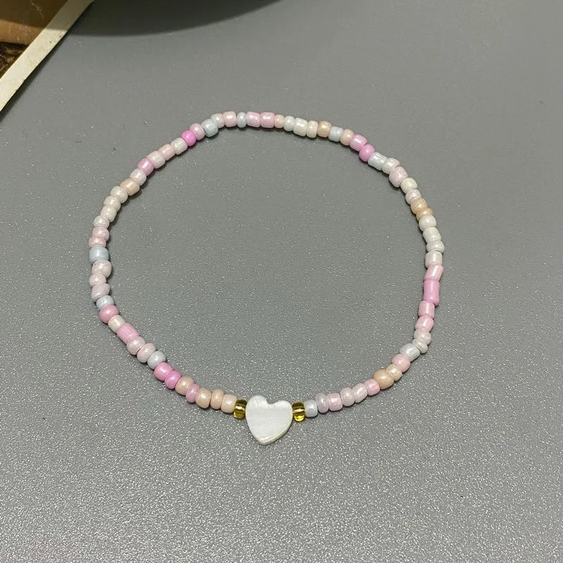 Natur Muschel Liebe Herz Armband für Mädchen Frauen Hand Schmuck Nette Romantische Handgemachte Armband Geschenk für Freund Großhandel