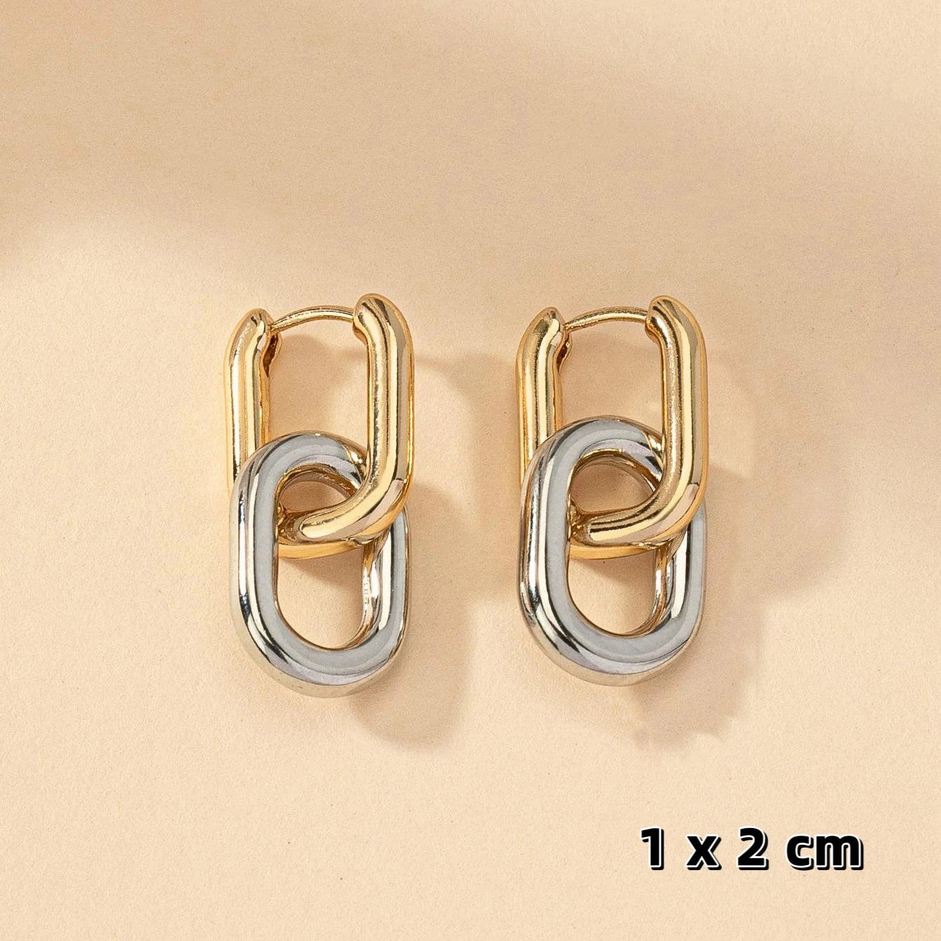Edelstahl Mode Gold Farbe Geometrische Quadratische Creolen für Frauen Huggie Punk Hip-Hop Metall Runde Kreis Party Schmuck