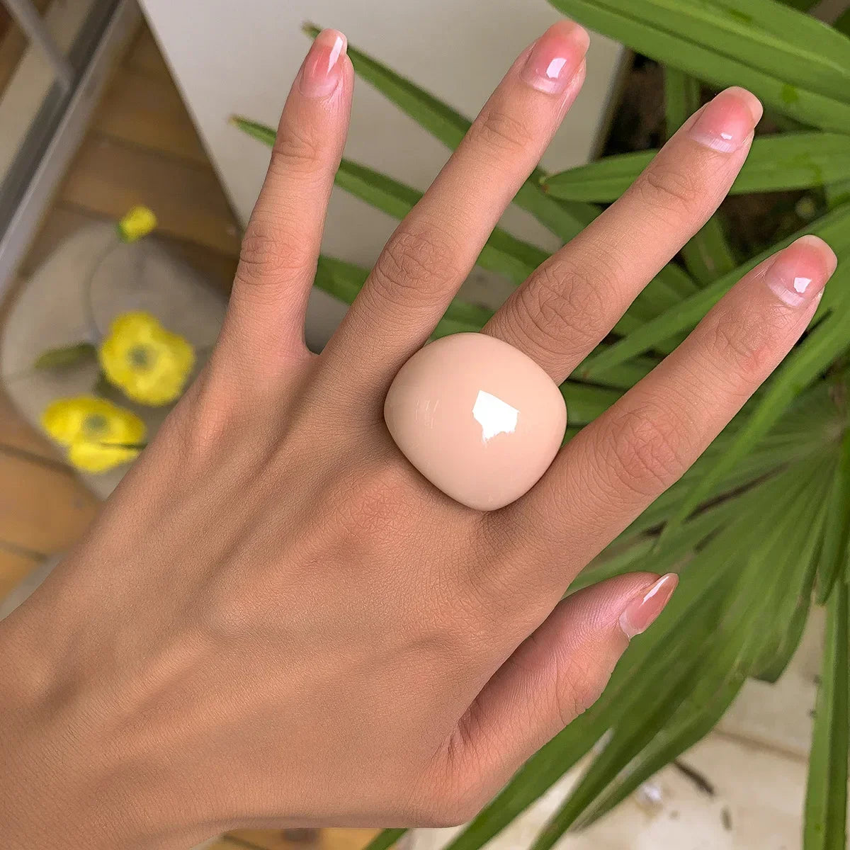 Persönlichkeit Candy Farbe Große Ringe Acryl Geometrische Chunky Ring Mode Frauen Charme Bunte Regenbogen Harz Knuckle Finger Ringe