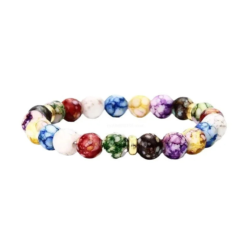 Naturstein Transfer Glück Sieben Chakra Heilung Yoga Leben Energie Armband Paar Armband Spitze Geflochtene Seil Kette Yoga Armband