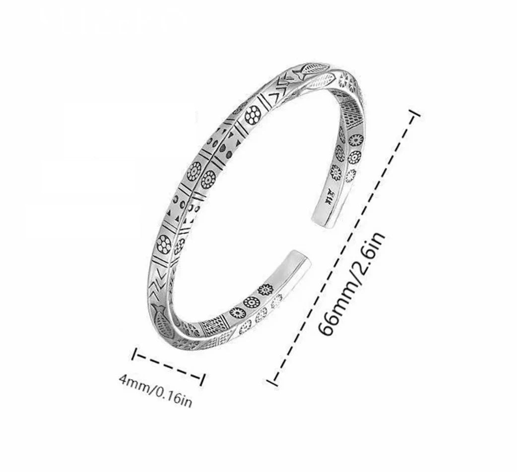 ALIZERO 925 Sterling Silber Männer Offenes Armband Böhmischen Möbius Schleife Armband Für Frauen Totem Trendy Schmuck Zubehör