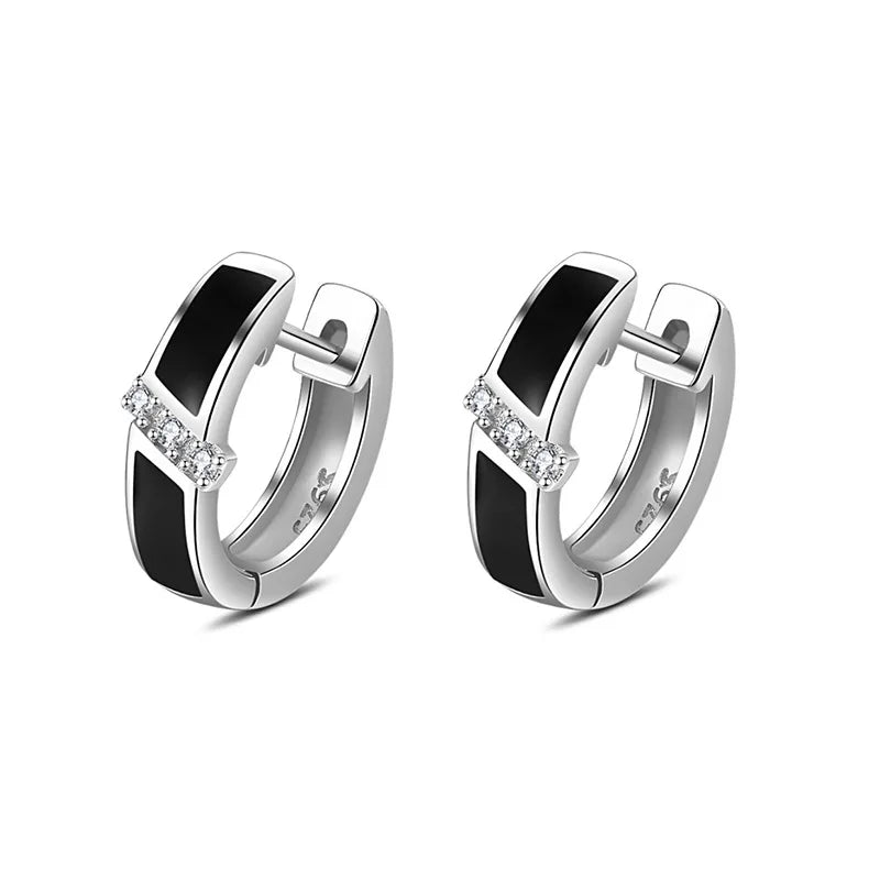 Hochwertige 925 Sterling Silber Ohrringe Luxus 10 mm Kreis Zirkon Creolen für Mädchen Frau Hochzeit Schmuck Geschenke