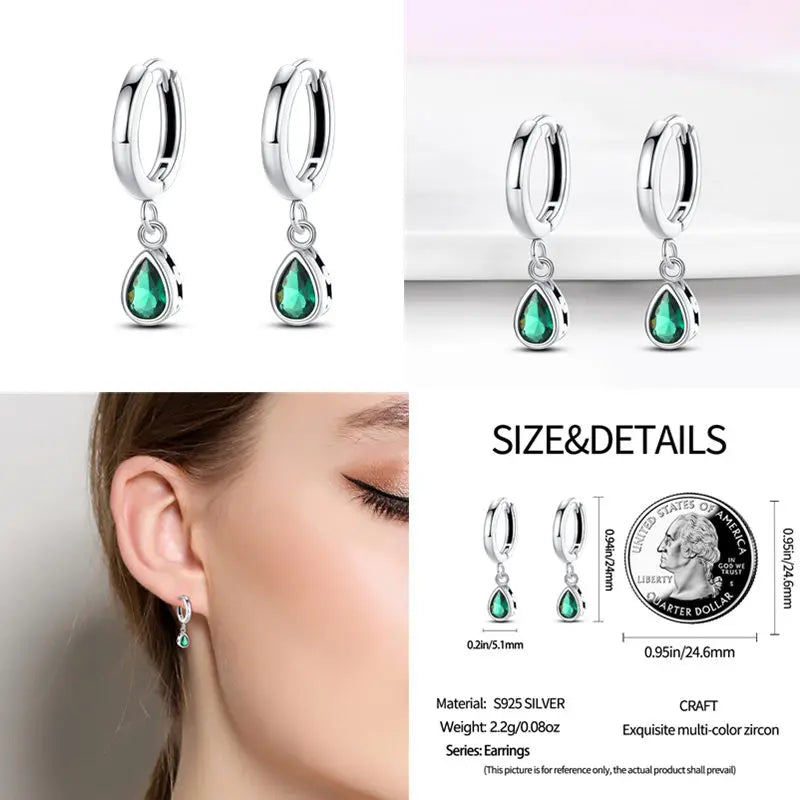 2024 Hotsale Ohrringe aus 925er-Sterlingsilber, Creolen mit Pavé-CZ-U-Form, Zirkon für Frauen, funkelnd, mit Größe, Modellanzeige