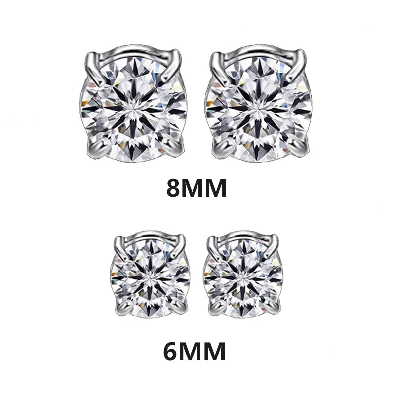 6-teiliges Set, Kristall, starke magnetische Ohrstecker-Clip-Ohrringe für Männer und Frauen, Punk, runde Zirkon-Magnet-Ohrringe, nicht durchdringender Schmuck