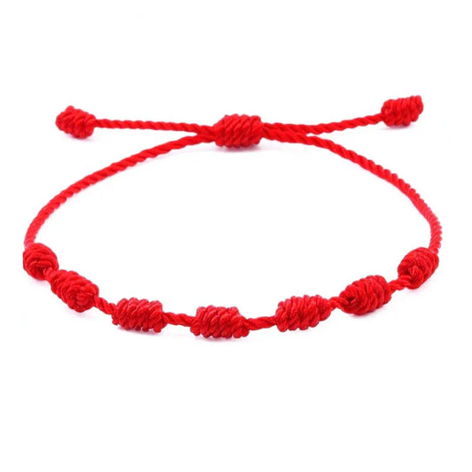 Rote Schnur-Armbänder, verstellbar mit 7 Knoten, viel Glück, rotes Schnur-Armband, Amulett zum Schutz, Freundschaft, Männer, Frauen, Paar, Geschenke
