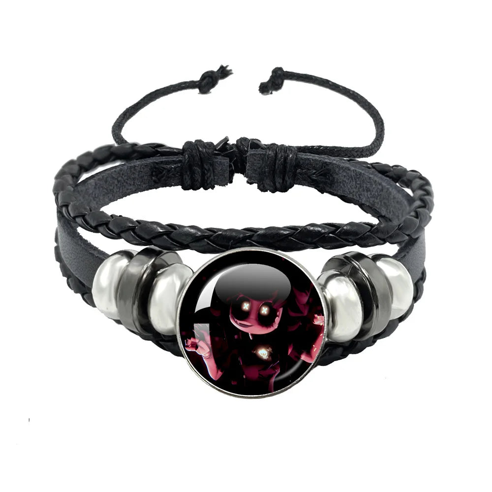 Murder Drone Uzi x N Cartoon Cabochon V Fan Art Armbänder Kunst verstellbares Lederseil Armband Armreifen handgefertigte Schmuckgeschenke