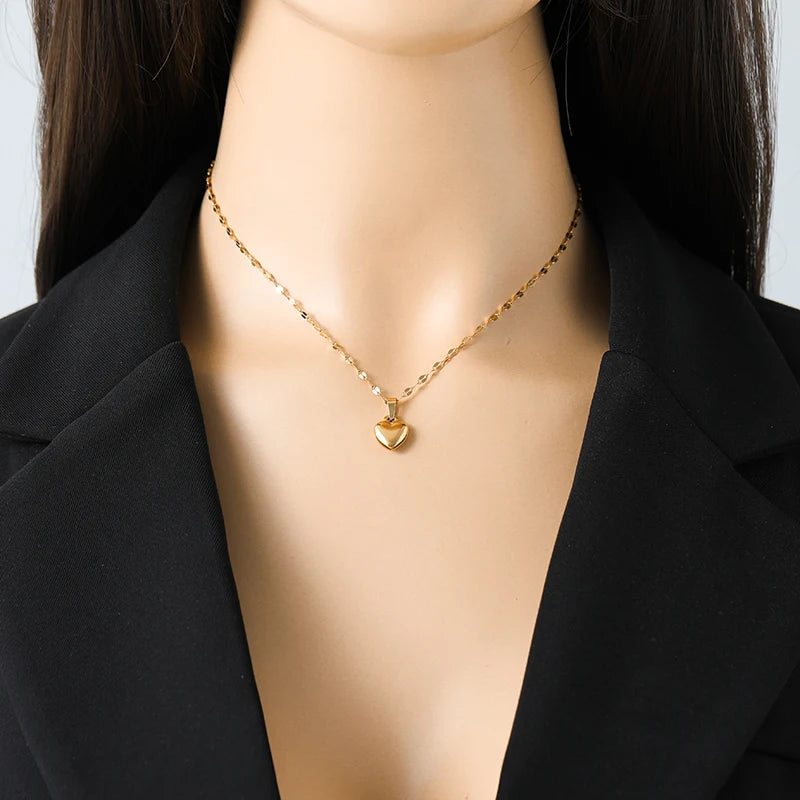 EILIECK 316L Edelstahl Herz Liebe Halskette Armbänder Ohrringe Set Für Frauen Neue Trendy 18K Gold Überzogene Wasserdichte Schmuck
