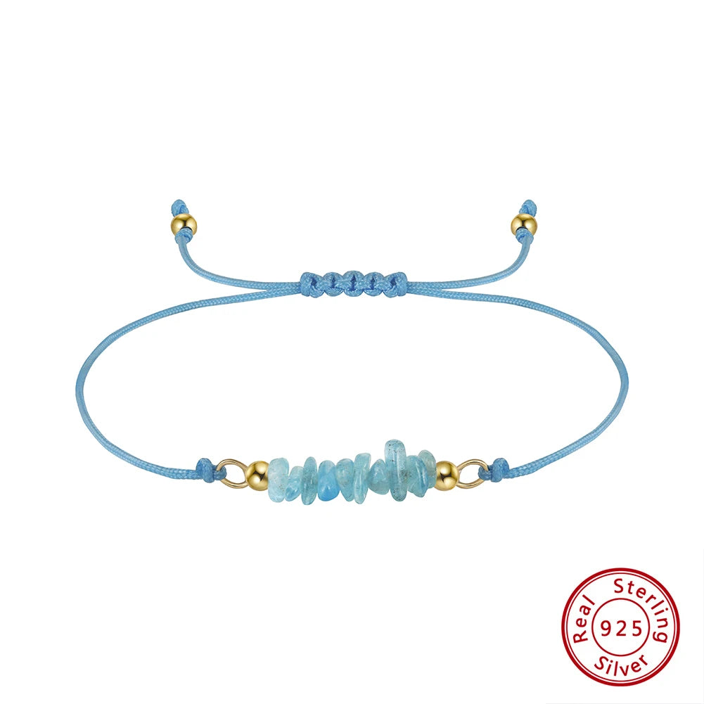 ORSA JEWELS Unregelmäßiges Naturstein-Armband, 100 % 925er Sterlingsilber, Kette für Frauen, heilender handgefertigter Armbandschmuck GMB53