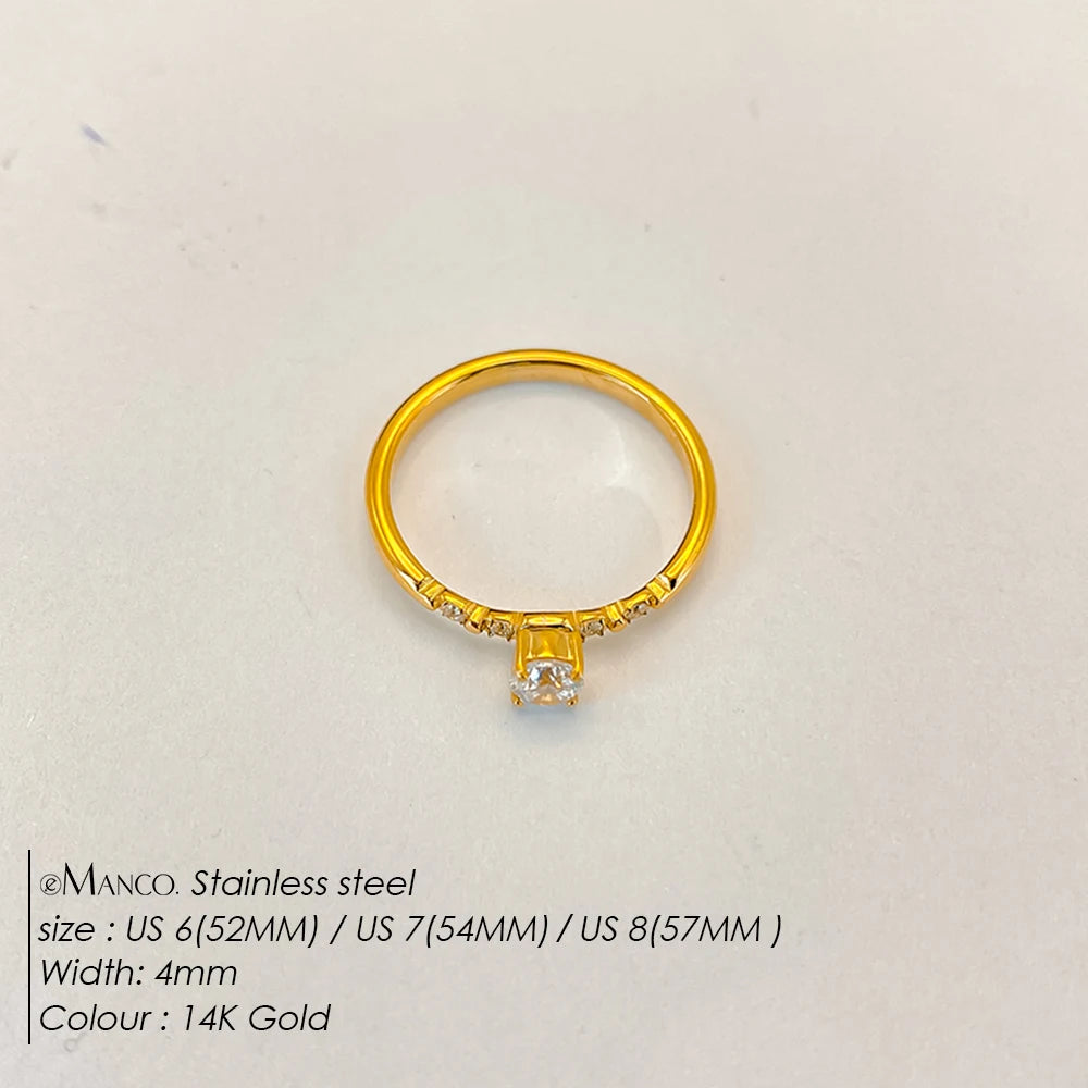 eManco Ehering Ewigkeit Ringe Frauen Brillante Runde Zirkonia Luxus Verlobungsring Dünne Elegante Weibliche Schmuck