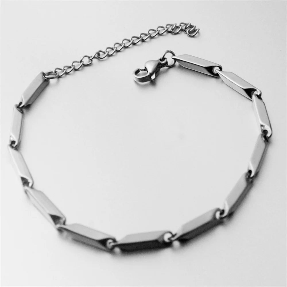 3mm Einfache Edelstahl Melone Samen Kette Armband Mode Titan Stahl Männer Armband Frauen Trend Schmuck Zubehör