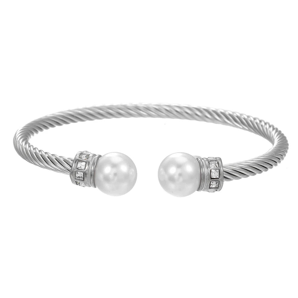 Klassische einfache Retro Diamant Armband Frauen Licht Luxus Edelstahl offenes Armband Sinn Schmuck Cartiers Frauen Armband