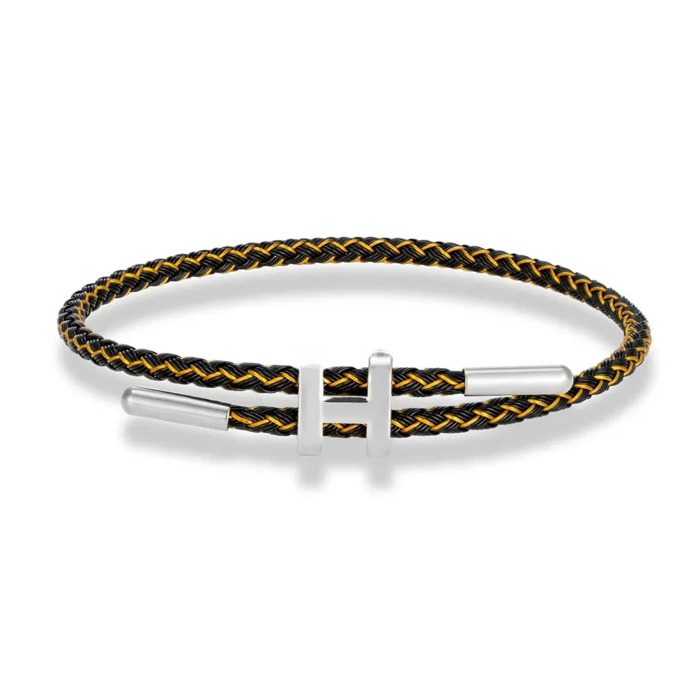 Stahlfarbe H Schnalle Feines Drahtseil Armband Hartgold Schmuck Schnur Perlen Glücksbringer Straße Straße Ungeblockiertes rotes Seil