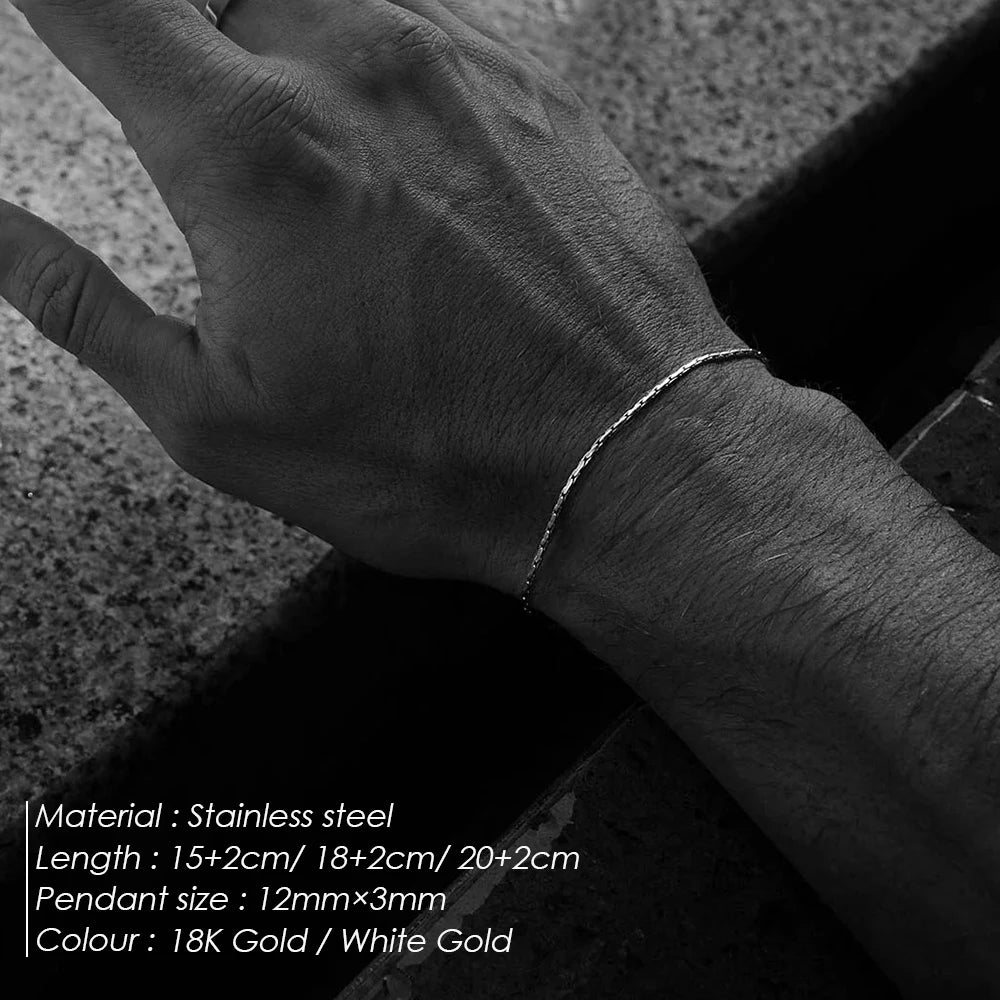 ELANDIS Edelstahl vergoldetes Armband Verstellbare Herrenarmbänder Einfacher Schmuck Weihnachtsgeschenk