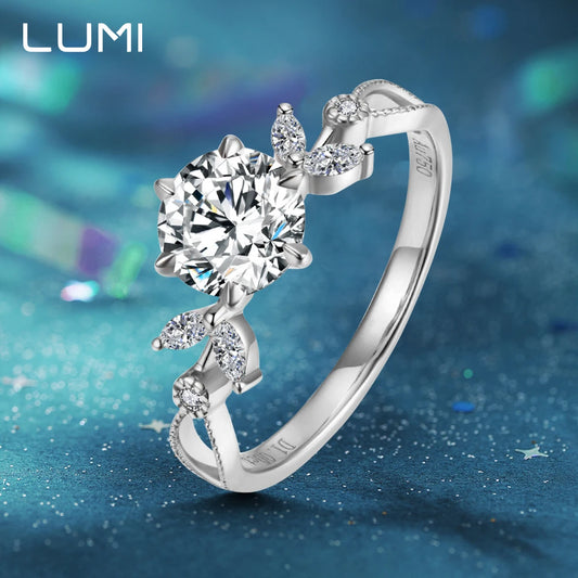 1 CT zertifizierter Moissanit-Olivenzweig-Ring für Damen – hypoallergener Ehering aus 925er Sterlingsilber, feiner Schmuck
