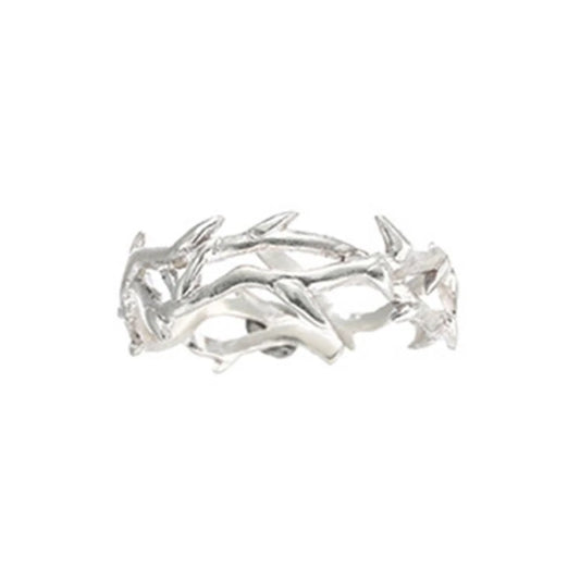 Einstellbare Ringe Silber Dorn Zweig Ringe Offene Ringe für Engagement Vorschlag Paar Schmuck Geschenke Frauen Männer Ornament