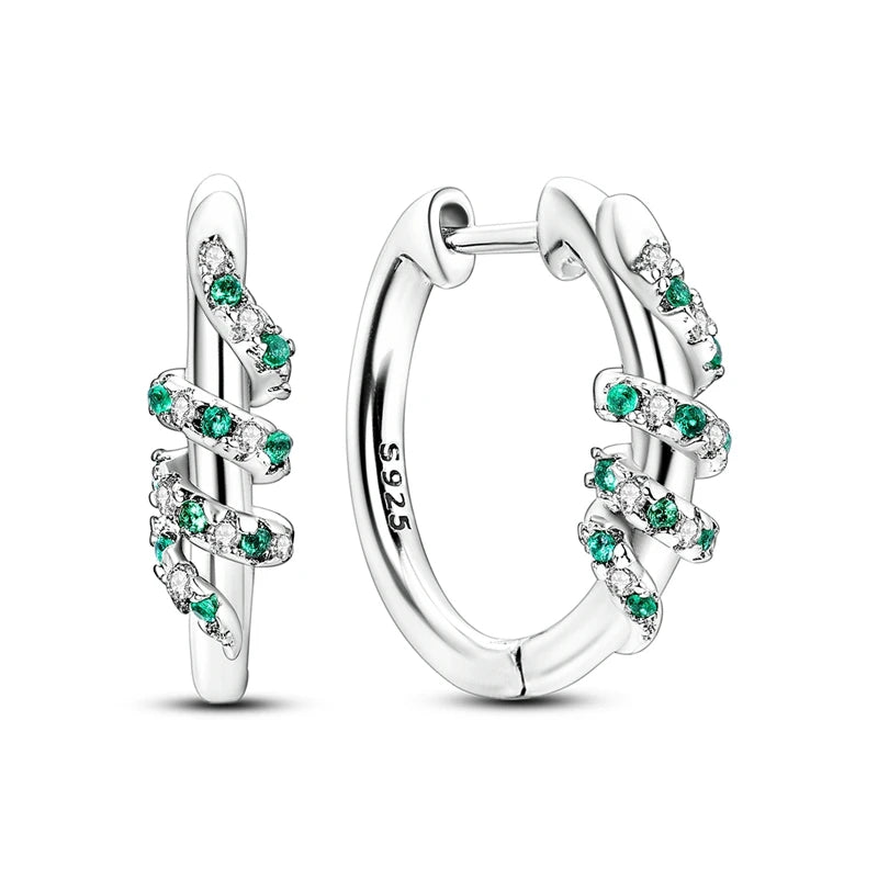 MULA 925 Sterling Silber Klee Vintage Gemusterte Ohr Ohrringe Creolen Für Frau Zirkon Original Pendientes Edlen Schmuck