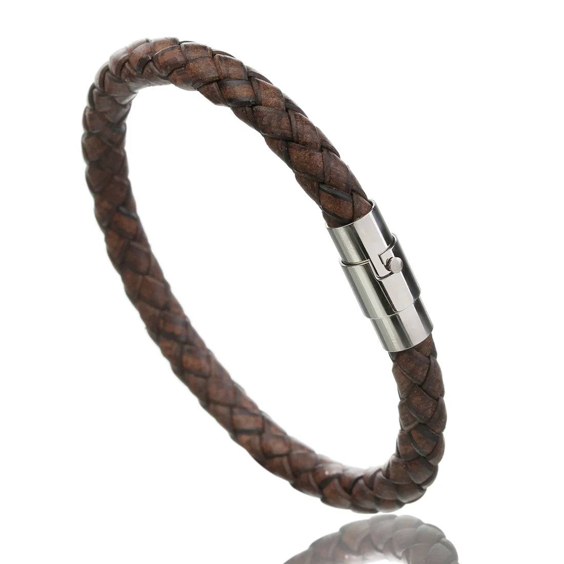 1pc 19/20/21/22cm Mode Design Woven Vintage Echtes Leder Seil Magnetische Schnalle männer armband Für Männer Schmuck Geschenke