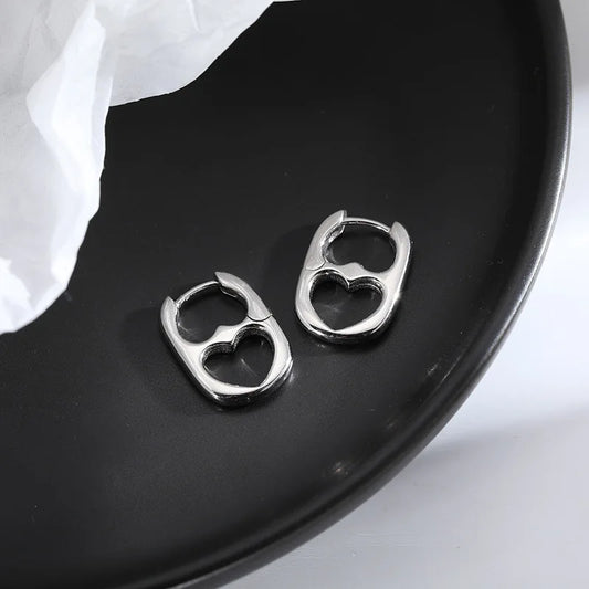 Silberne Farbe Edelstahl hohle Herz Creolen für Frauen Mädchen Persönlichkeit koreanische Hochzeits feier Geburtstags schmuck