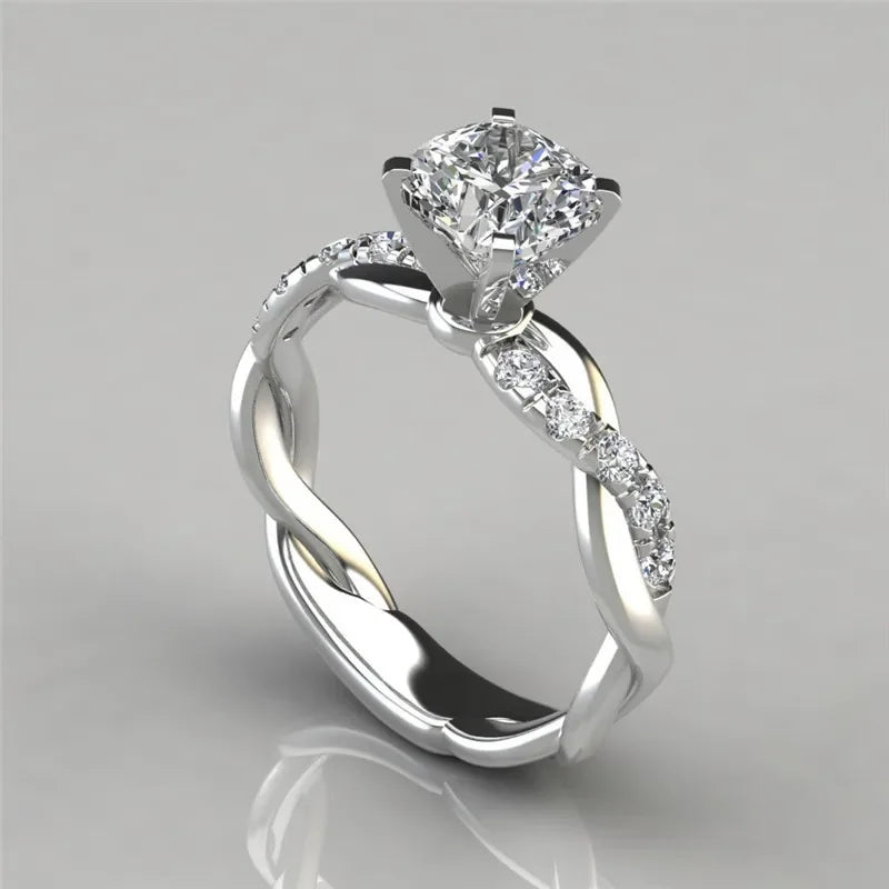 Mode Luxus Strass Ringe für Frauen Männer Koreanische Romantische Shiny Zirkon Kreuz Liebhaber Ring Engagement Hochzeit Schmuck Geschenk