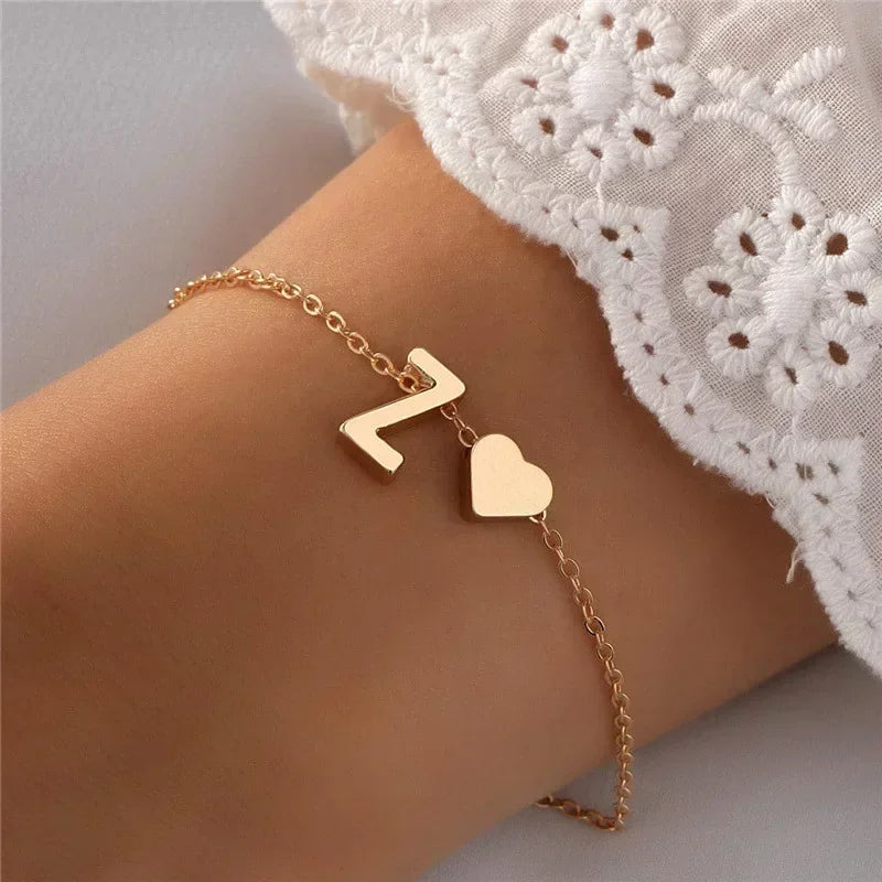 26 englische Anfangsbuchstaben-Armbänder für Liebhaber, Männer und Frauen, 2025, neue einfache DIY-Armbänder mit personalisiertem Namen, Legierung, Schmuck
