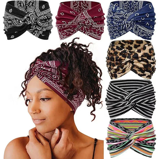 Verdrehte breite Stirnbänder für Frauen, extra großer Turban, Workout-Stirnband, modische Yoga-Haarbänder, Boho-gedrehte dicke Haar-Accessoires