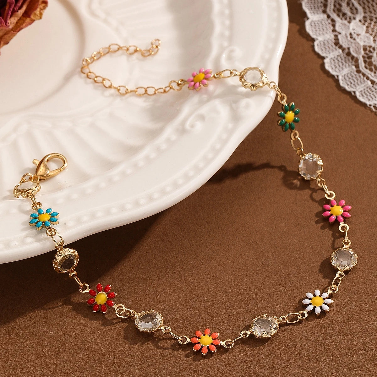 Kinitial Bohemian Daisy Blume Fußkettchen Für Frauen Strand Perlen Fußkettchen Bein Armband Fuß Kette Sandalen Schmuck Geschenke