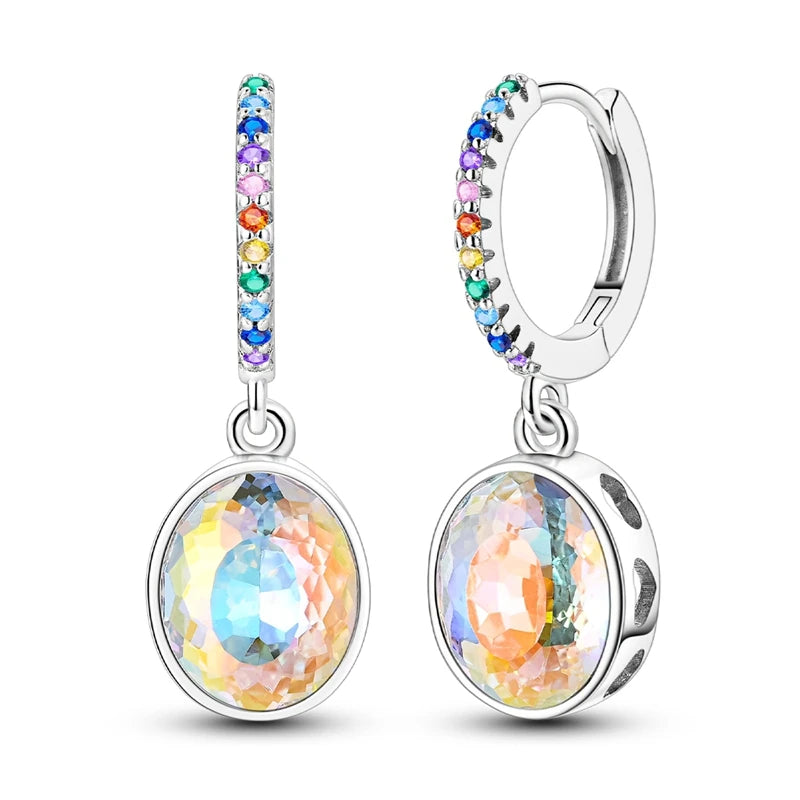 2025 neue 925 Sterling Silber Creolen Blumen Zirkon Tropfen Ohrringe Stud Für Frau Feine Geburtstag Hochzeit Schmuck Geschenke