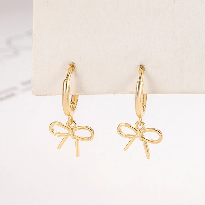 Creolen aus echtem 925er-Sterlingsilber mit geometrischer Linie und Schleife für Damen, edler Schmuck, leichte Luxus-Allergie, minimalistische Accessoires