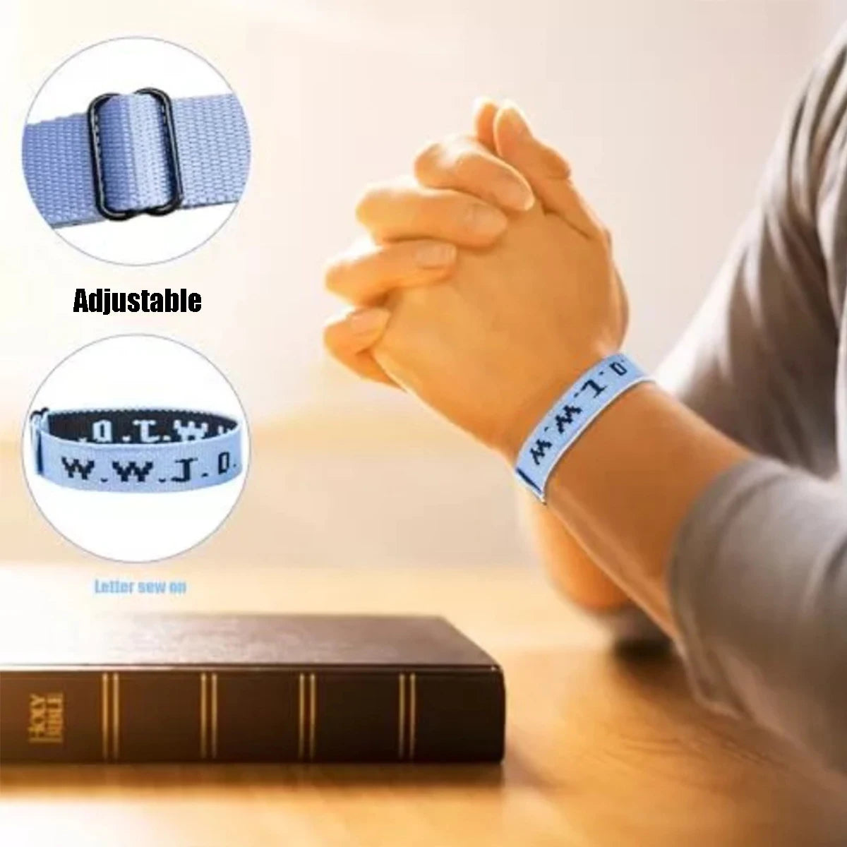 Harong WWJD verstellbare bunte Armbänder „What Wound Jesus Do“-Armbänder, inspirierender christlicher Schmuck, Geschenke für Damen und Herren