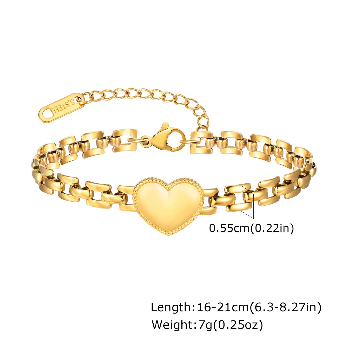 Miami Cuban Link Chain Armband für Damen, Edelstahl, goldfarben, verstellbar, minimalistische Armbänder, Schmuck, Geschenke