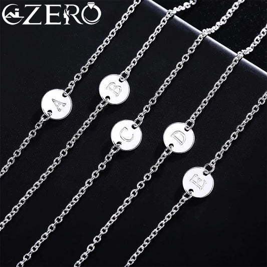 Neuer Trend 925er Sterlingsilber 26-Buchstaben-Karten Kettenarmbänder für Frauen Mode Hochzeit Party edler Schmuck Weihnachtsgeschenke
