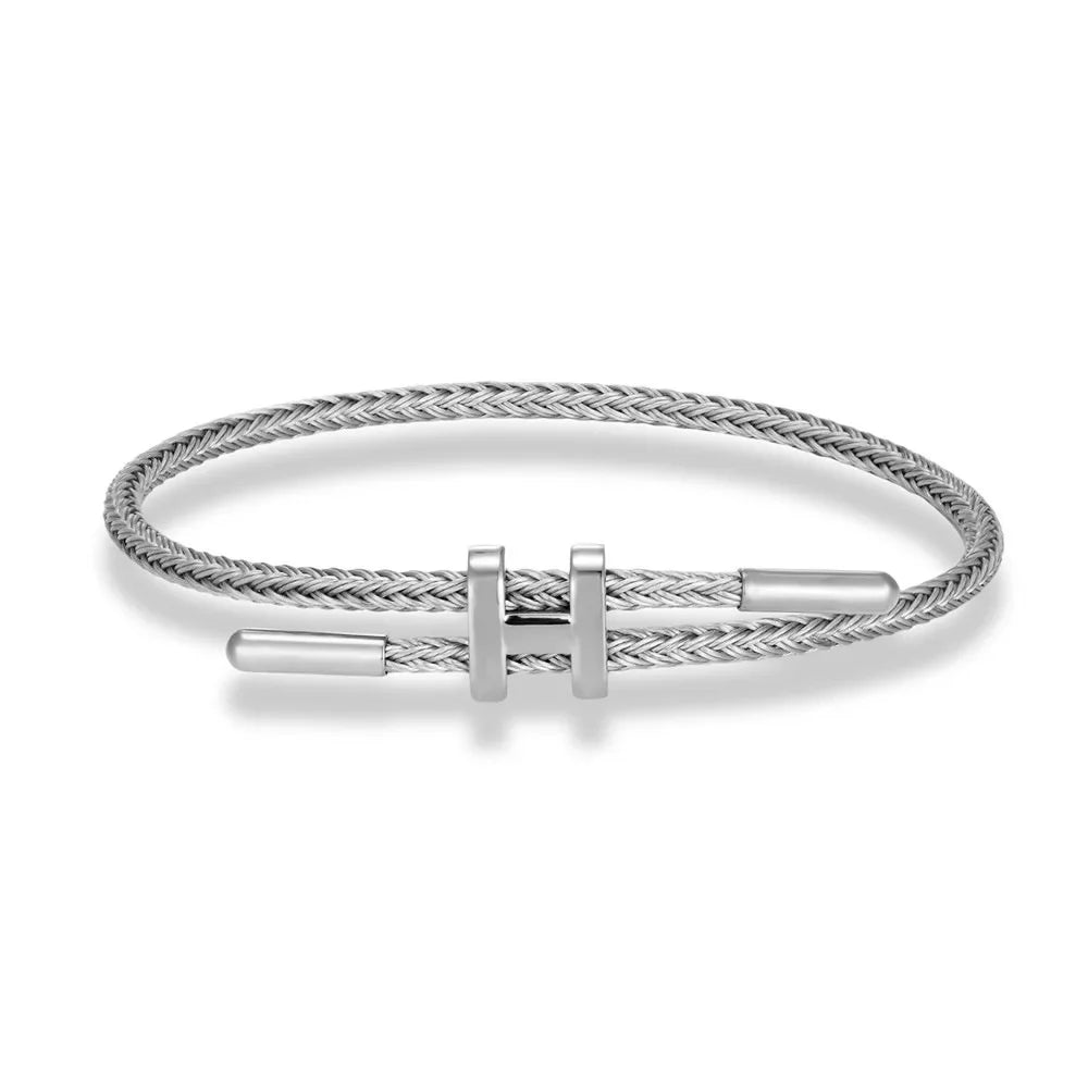 Stahlfarbe H Schnalle Feines Drahtseil Armband Hartgold Schmuck Schnur Perlen Glücksbringer Straße Straße Ungeblockiertes rotes Seil