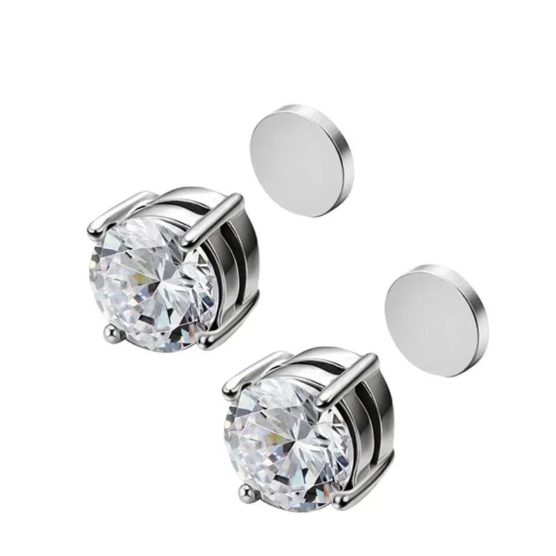 2-teiliges Punk-Ohrstecker-Set für Herren mit starkem Magnet, nicht durchdringende Ohrringe, gefälschte Kreuz-Ohrringe, Geschenk für Freund, Liebhaber, Schmuck