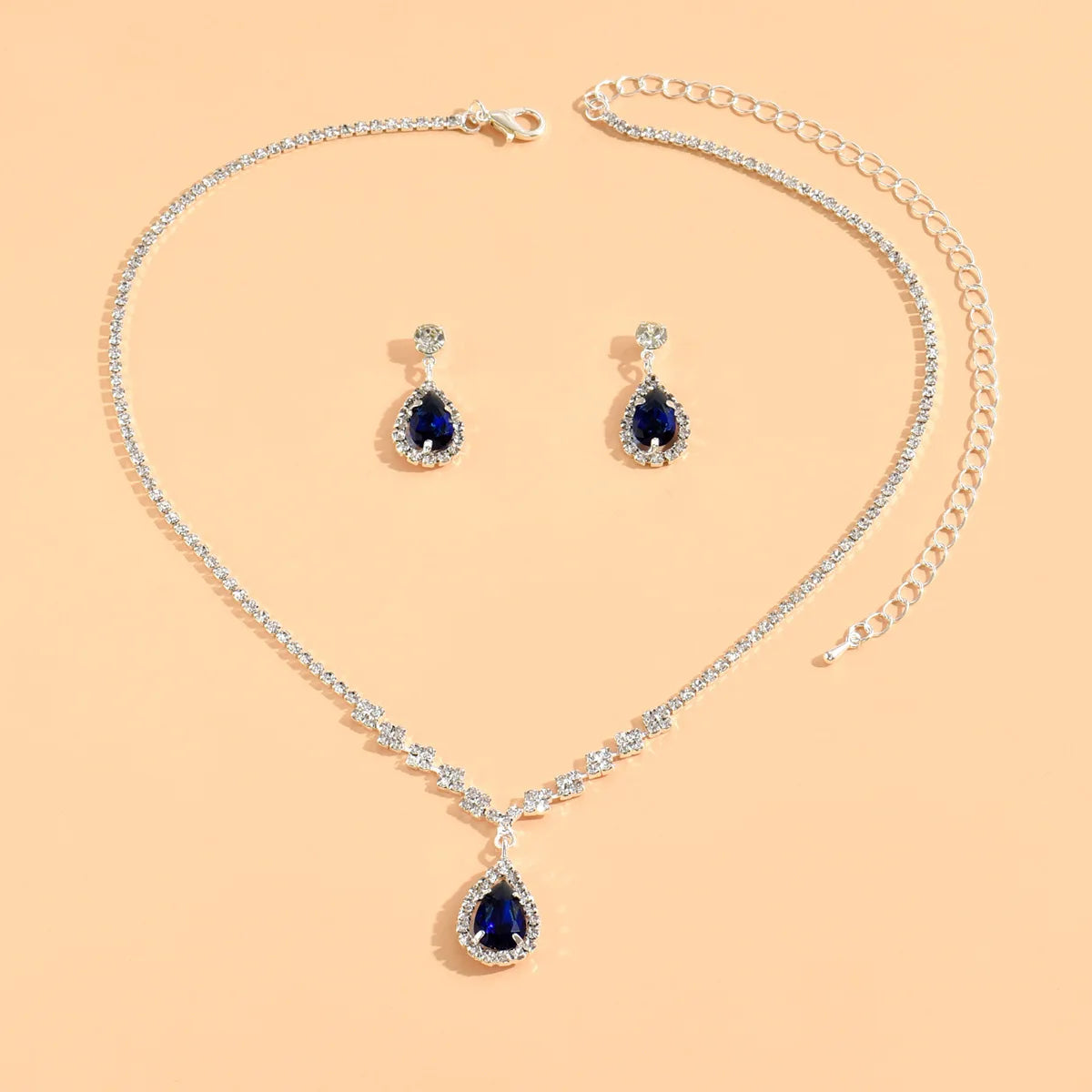 3er-Set für Hochzeitssaison, modische Tröpfchen-Halskette und Ohrringe für Damen, Bankett-Party-Accessoires 4055