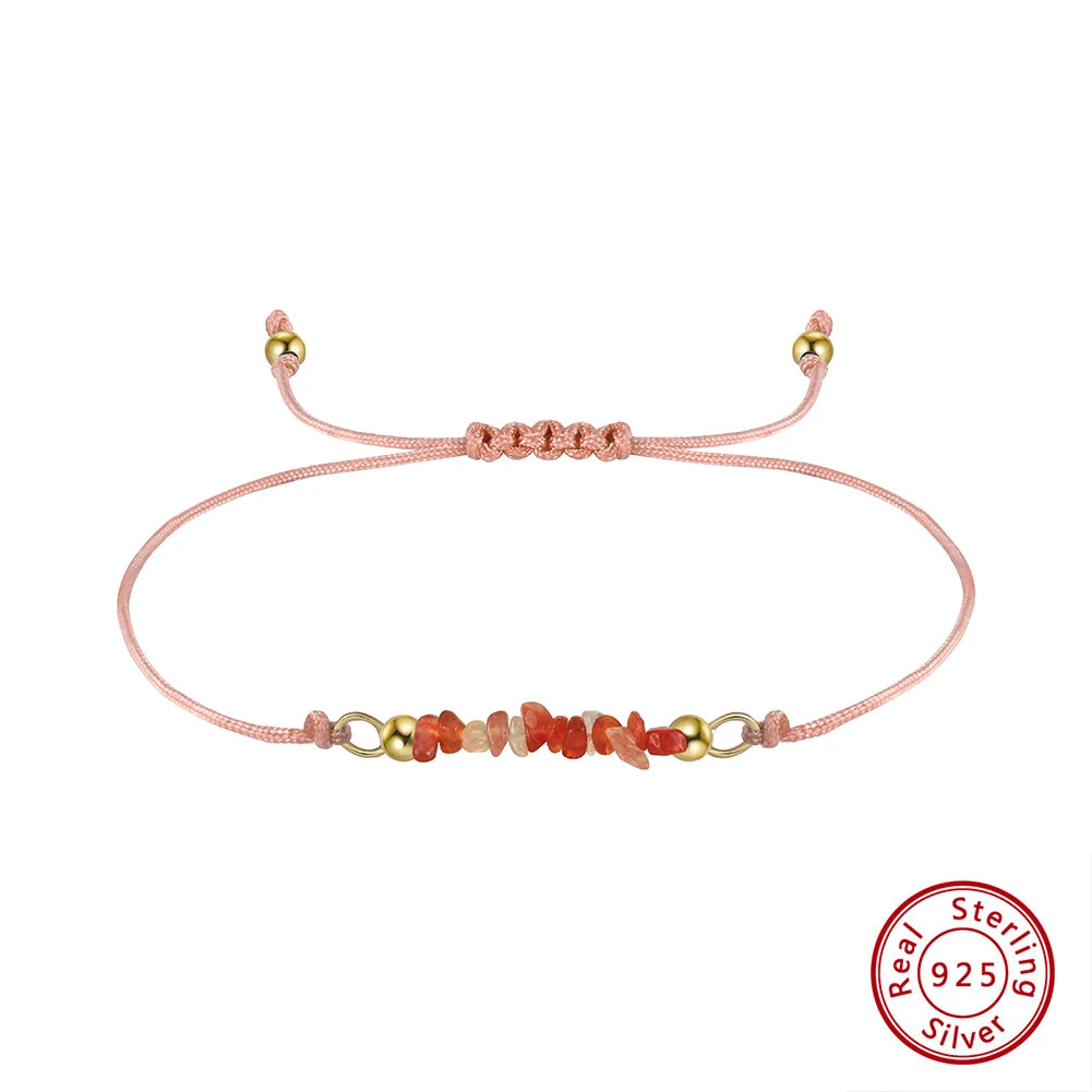 ORSA JEWELS Unregelmäßiges Naturstein-Armband, 100 % 925er Sterlingsilber, Kette für Frauen, heilender handgefertigter Armbandschmuck GMB53