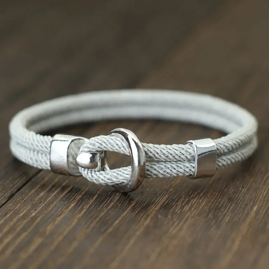 Noter Hiphop Herrenarmband mit Seil, doppellagig, einfacher Haken, nautisches Armband, Homme, Geschenk für Ehemann, Freizeit, Pulseira-Zubehör
