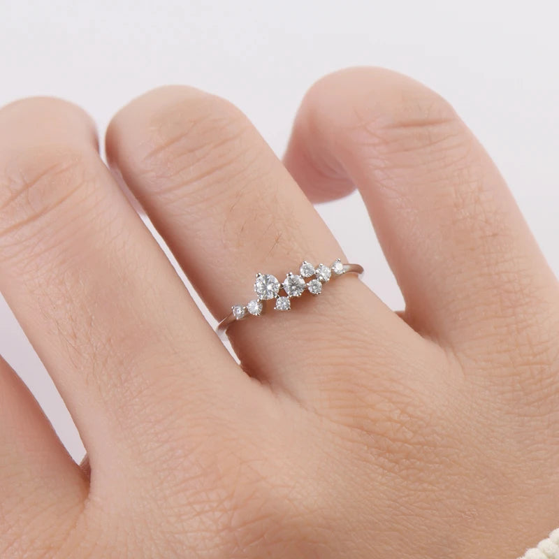 OXTAO Echt S925 Ring Voller Moissanit Ewigkeit Ring Sterling Silber Hochzeit Engagement Finger Ringe für Frauen Edlen Schmuck GRA