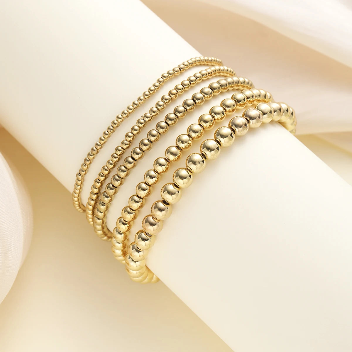5 teile/satz Vintage Perlen Armbänder für Frauen Männer Einfache Punk Gold Splitter Farbe Handgemachte Ball Armband Party Mode Schmuck Geschenke