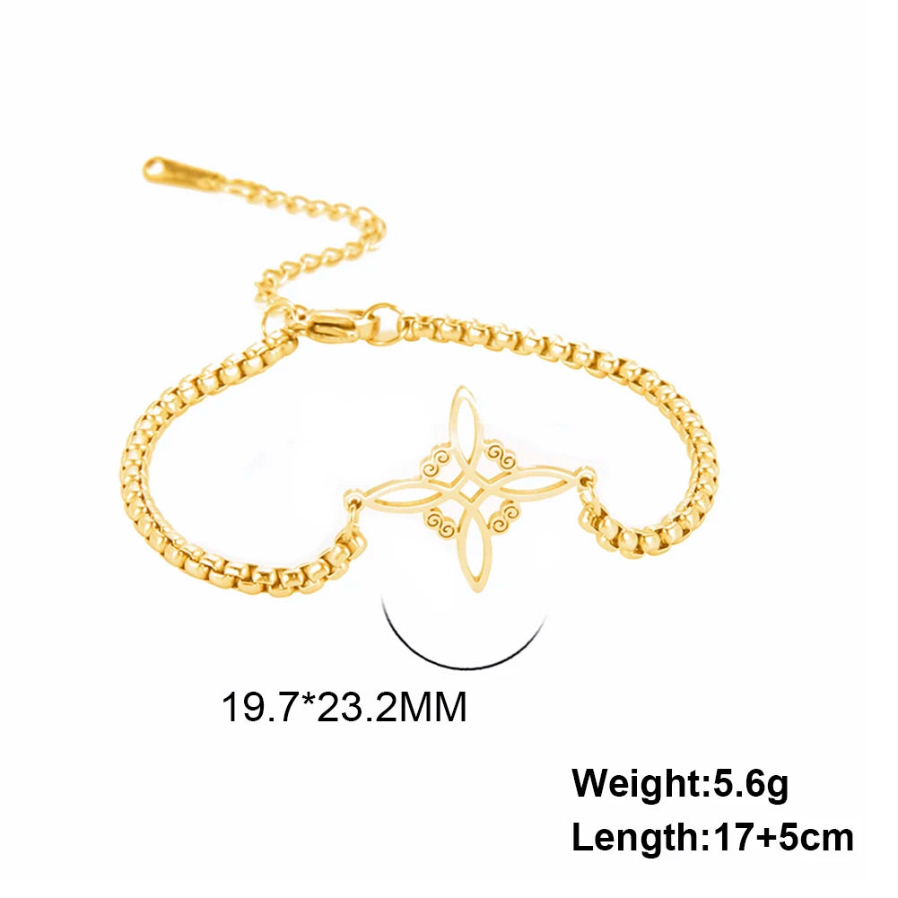 Hexerei Irish Celtic Knot Charms Armbänder Edelstahl Hexenknoten Kette Armband Damen Herren Vintage Liebe Schmuck Geschenke