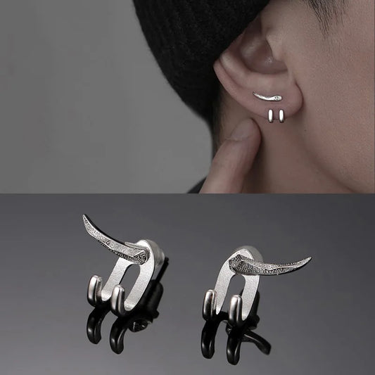 Vintage Mode Charme Punk Ohrring für Männer Abnehmbare Dual Zweck Stud Ohrring Zinke Ohr Punk Party Herren Schmuck Hombre