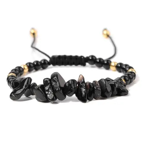 Unregelmäßige Natursteinperlen handgewebtes Armband Damen Kies geometrische Kunst Retro einfache verstellbare Armband Zubehör