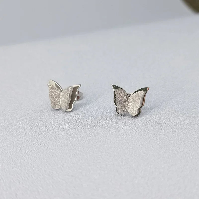 Edelstahl Schmetterling Creolen Für Frauen Schmuck Geschenk Weibliche Lange Quaste Matt Matte Tropfen Ohrringe Koreanische Gesendet Kostenlos
