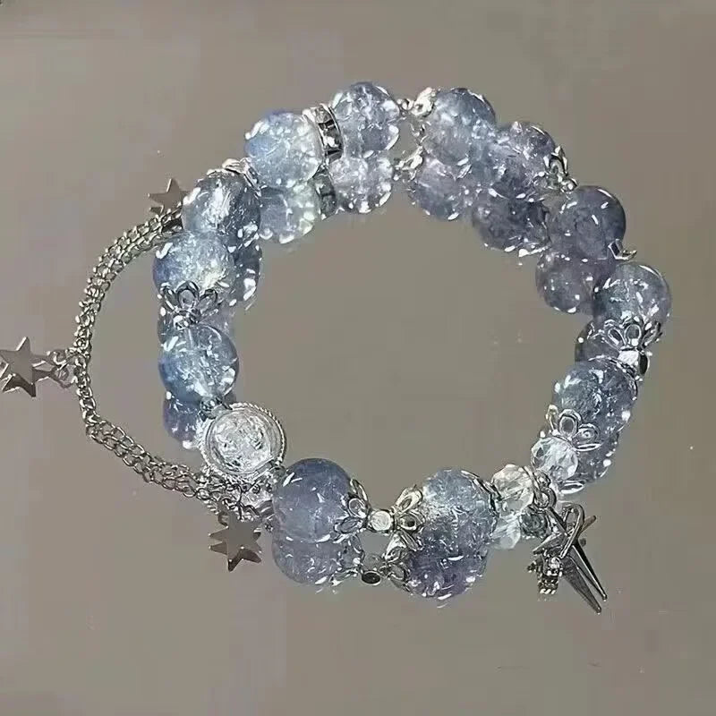 Bowknot Anhänger Nachahmung Katzenauge Steine Kristall Perlen Armbänder Für Frauen Weibliche Exquisite Mode Schmuck Zubehör Geschenke