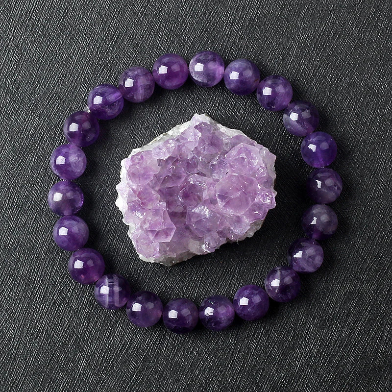 Geniune Amethyst Natur kristall Armband für Frauen Pulsera Amethust Armband aus echten Naturstein perlen Körper reinigung