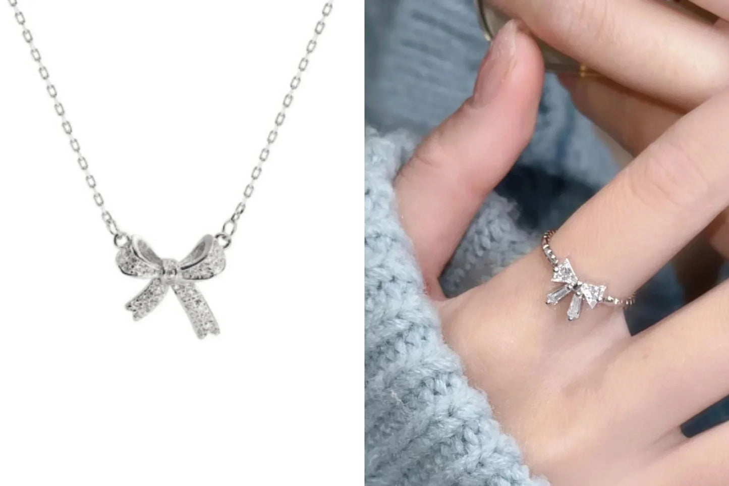 Glänzende weiße Schleife-Ringe für Damen und Mädchen, koreanischer exquisiter Schmuck, offener Ring mit glänzender Fliege, Zirkon, für Party-Liebhaber-Geschenke